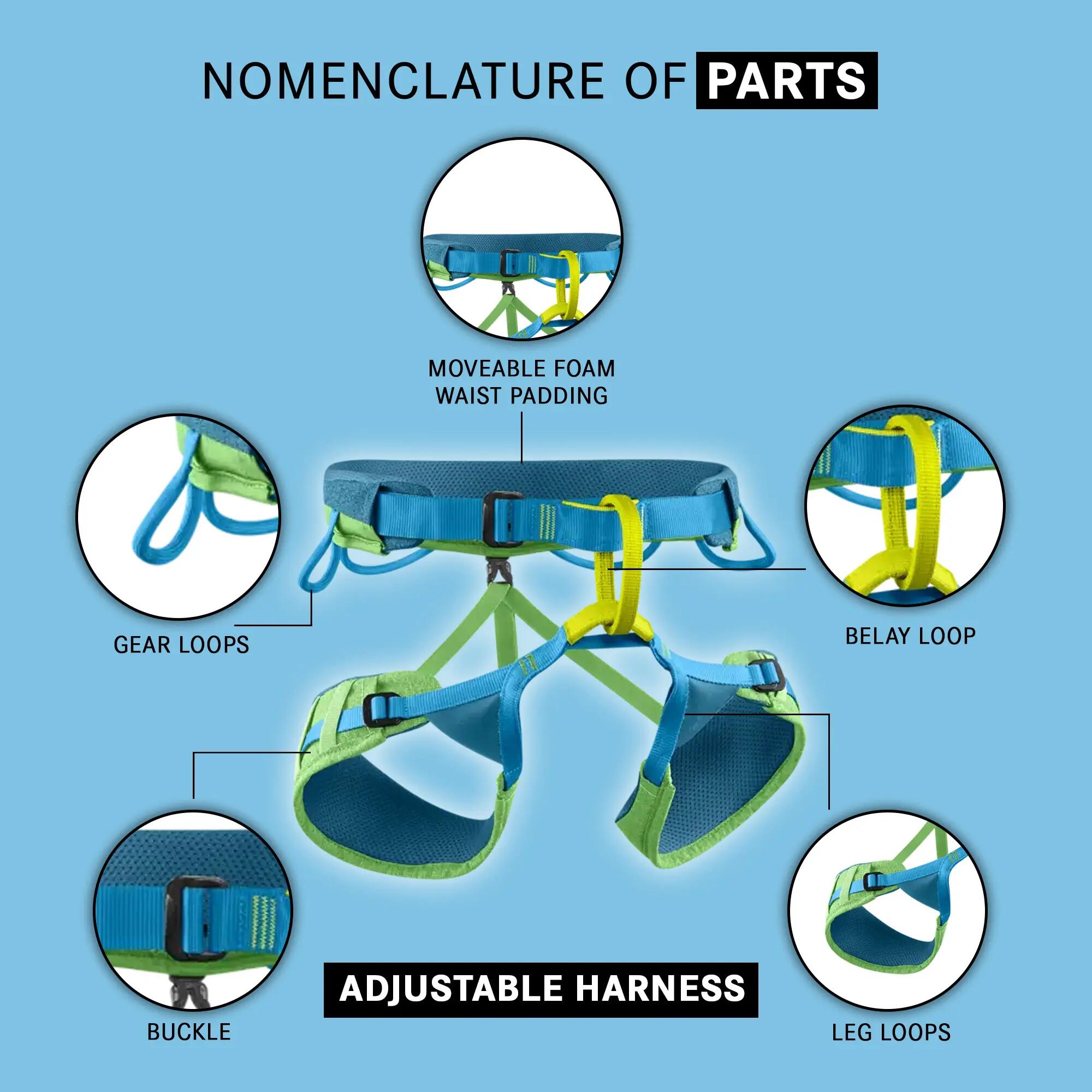 Jay Moveable Padding Sit Harness With Adjustable Loops & Center Fit Construction - Large -  3