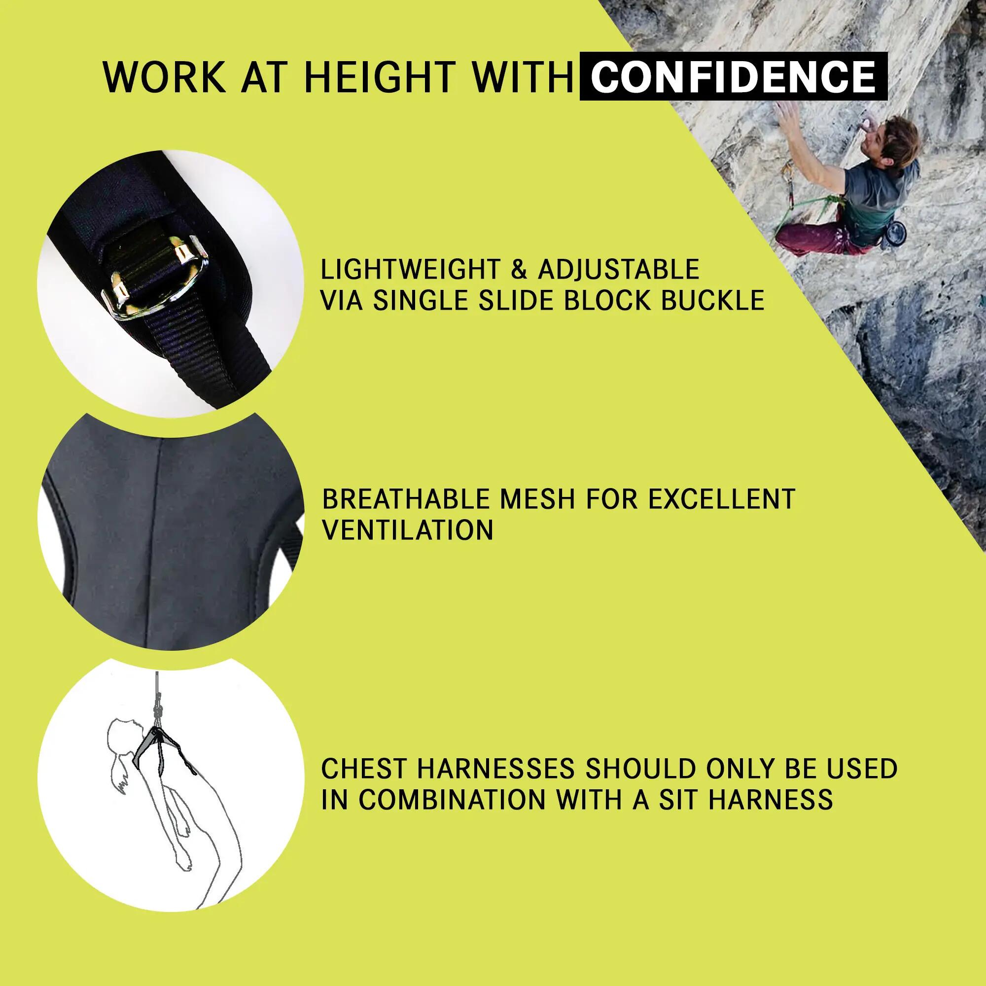 Breathable Mesh Large Chest Climbing Harness (UIAA) -  3