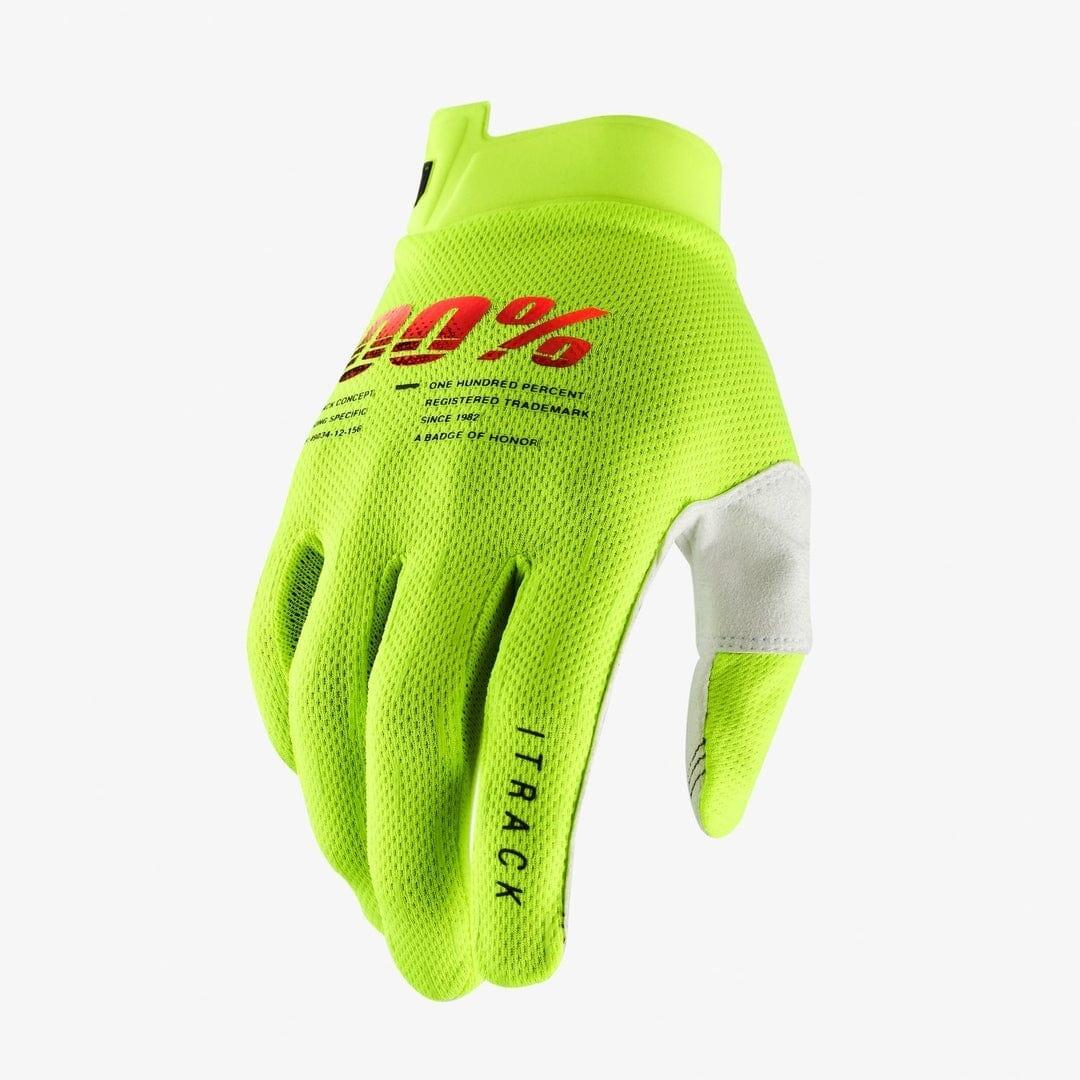 100 Percent iTRACK Gloves Fluo Yellow