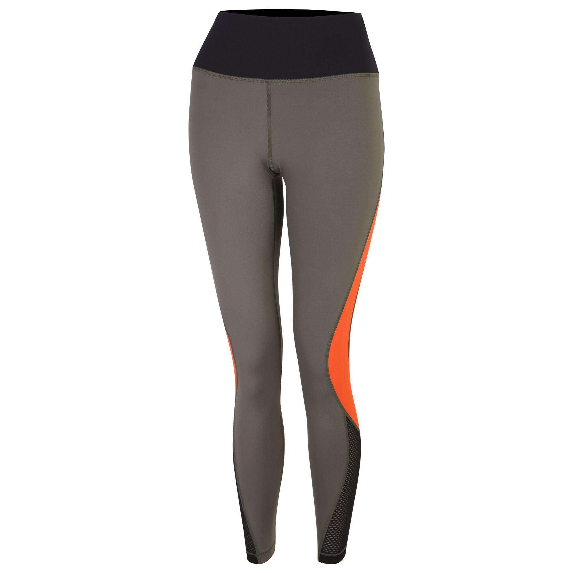 Legging Fitness MOVE Femme (Vert Lichen / Rouge Orangé) 3/4