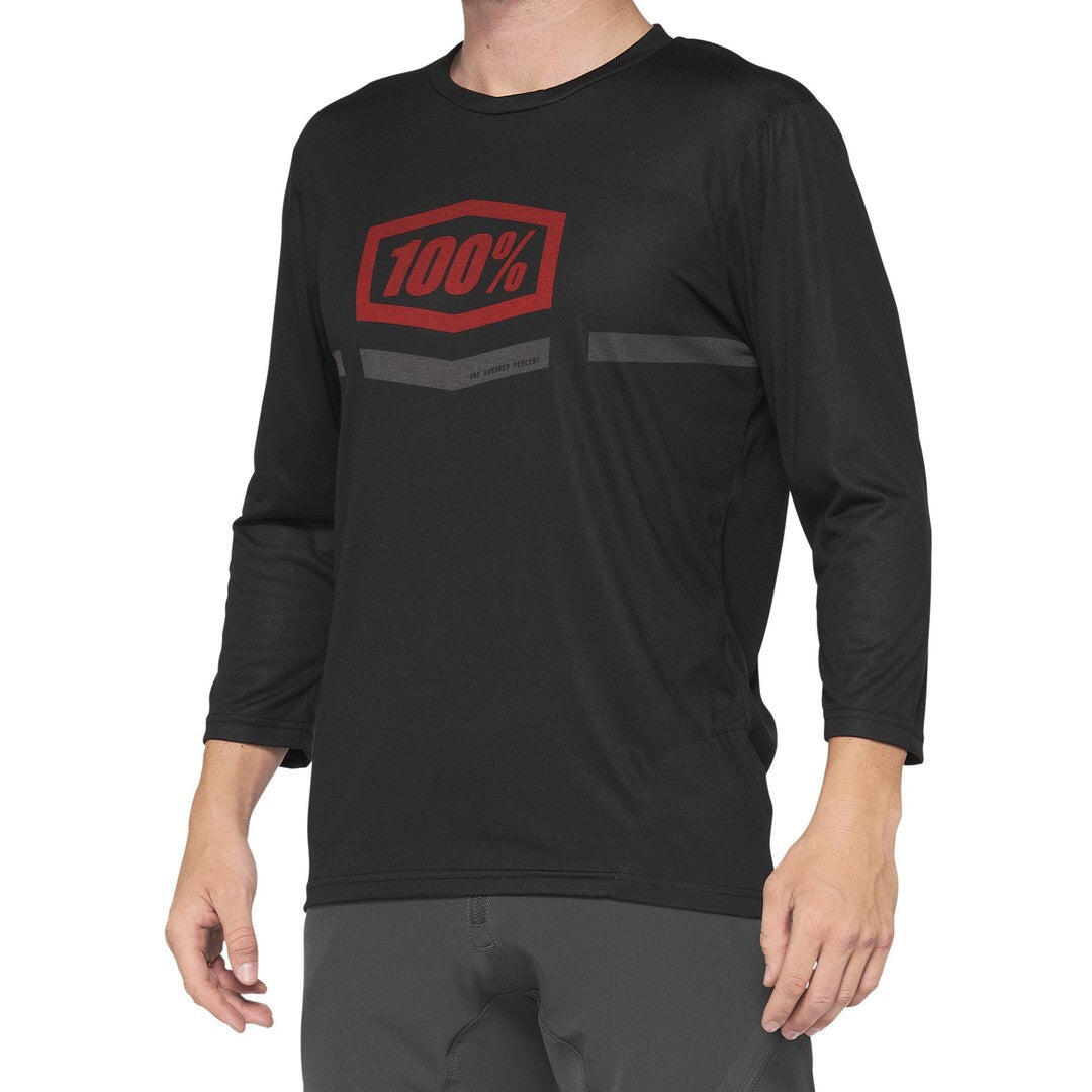 100 Percent AIRMATIC 3/4 Jersey Black/Red