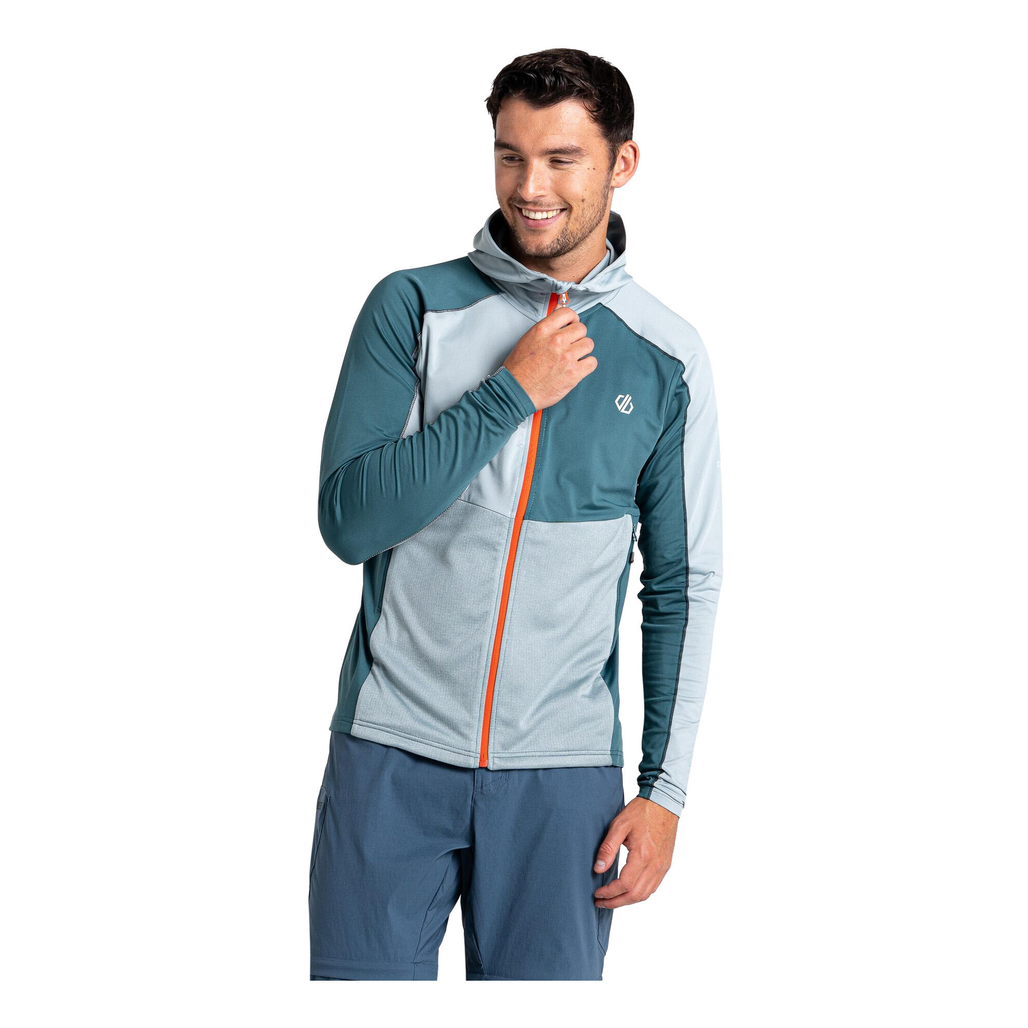 Mens Assimilate Core Stretch Hooded Midlayer (Mediterranean Green/Slate) 4/5