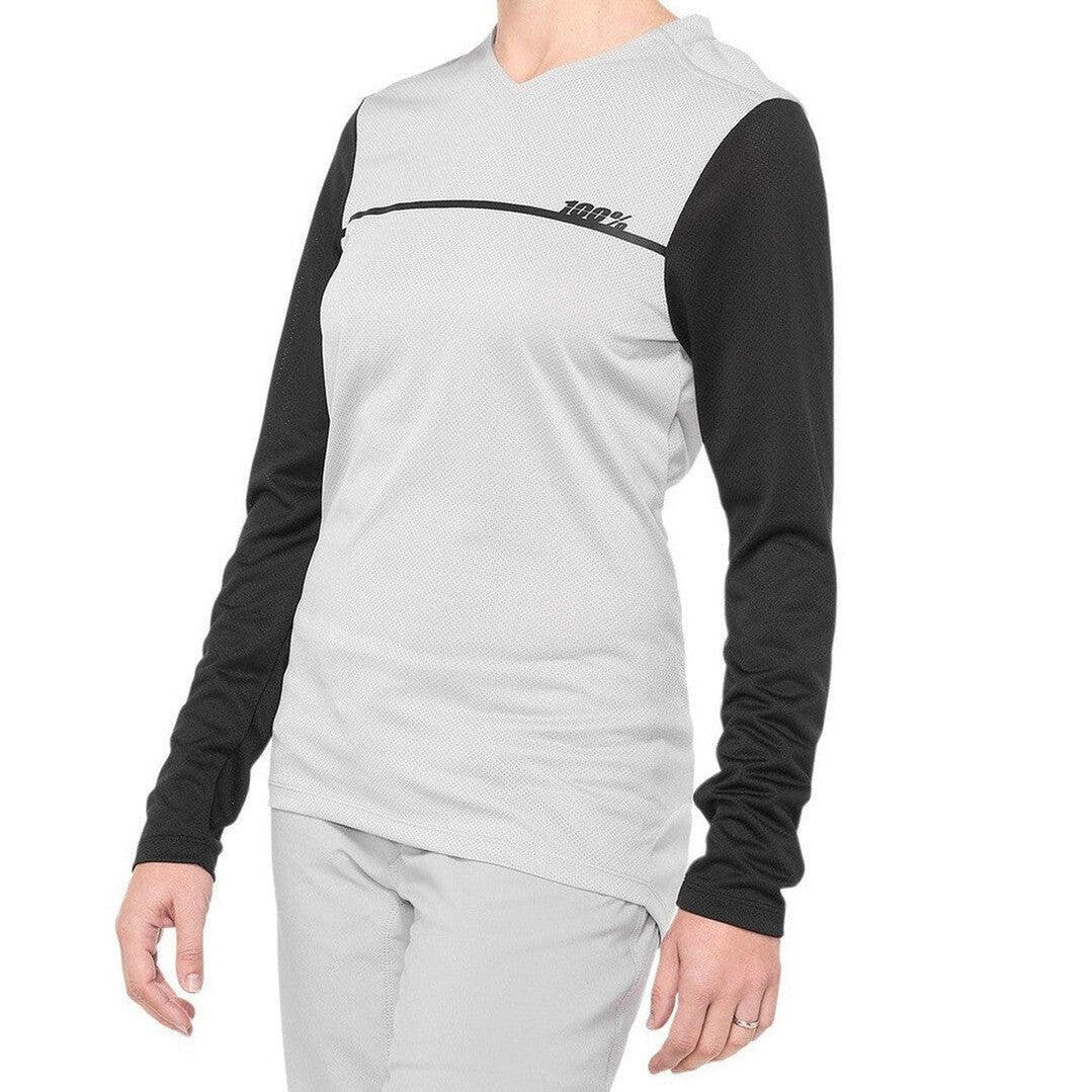 100 Percent RIDECAMP Women LS Jersey Grey/Blk