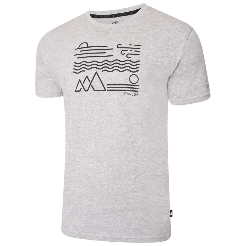 Camiseta Montaña para Hombre Gris Ceniza Jaspeado