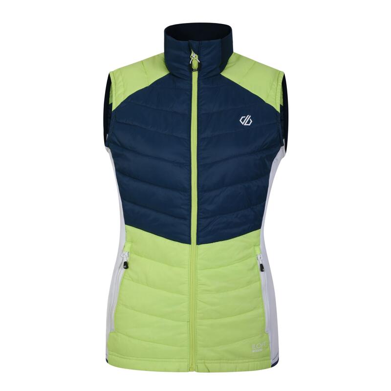 Dames Culmination Wollen Gewatteerd Gilet (Sharp Lime/Moonlight Denim)