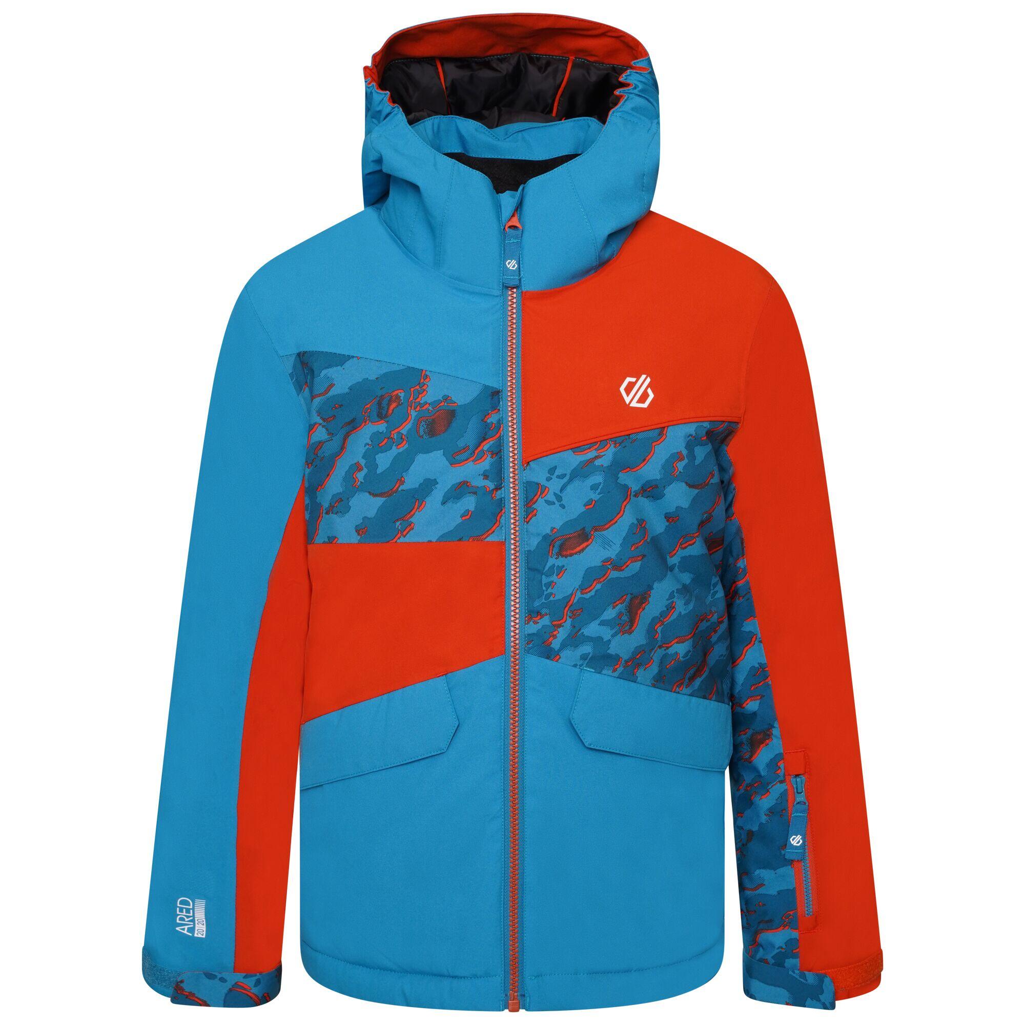 Casaco de Ski Glee II Camo para crianças e jovens Azul Fiorde / Laranja Ferrugem