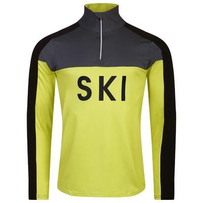 Heren ski core stretch basislaag top (neon lente/ebbenhout grijs)