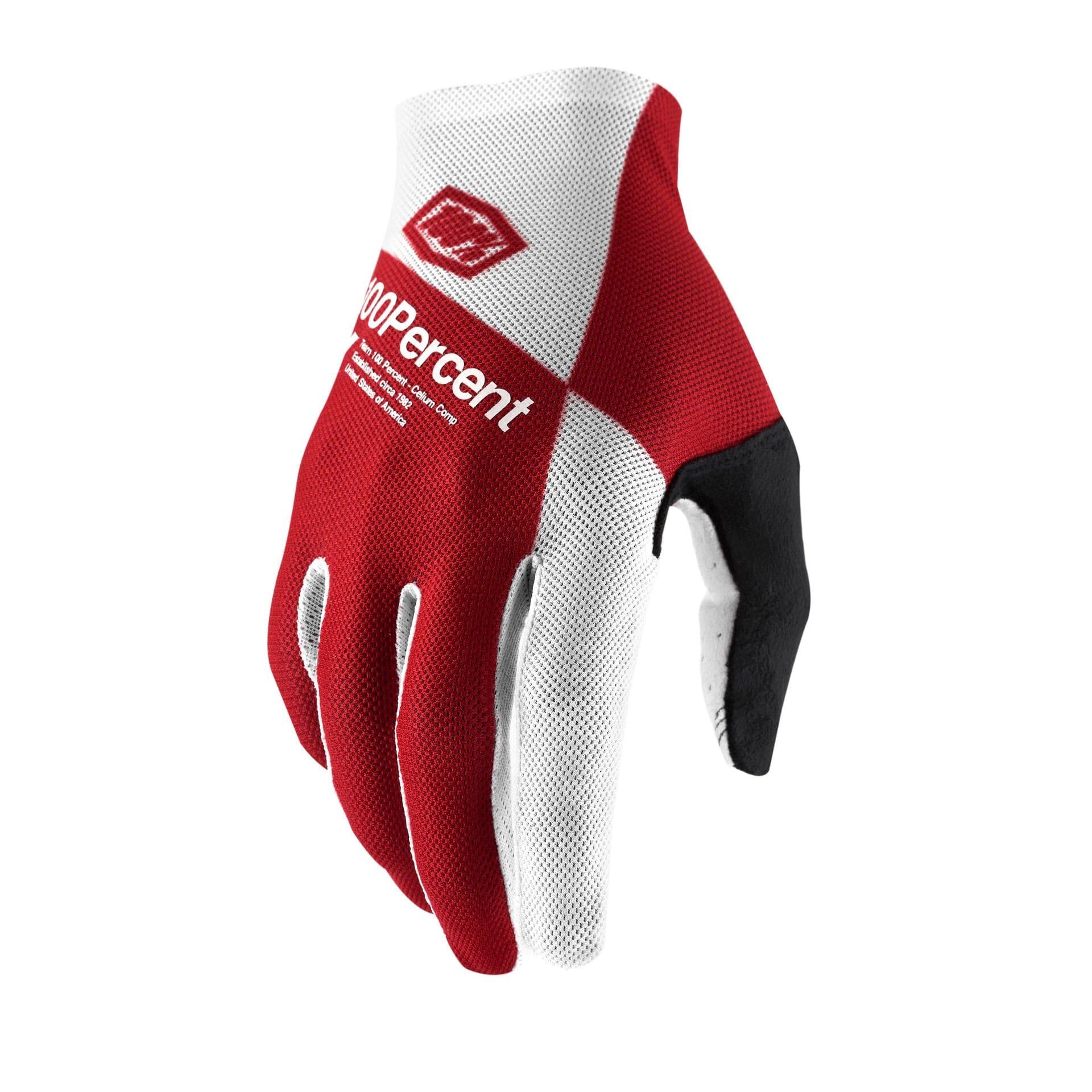 100 Percent CELIUM Gloves Cherry/Silver