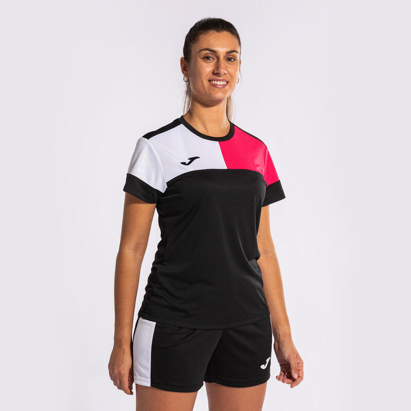 Camiseta Manga Corta Fútbol Mujer Joma Crew V Negro