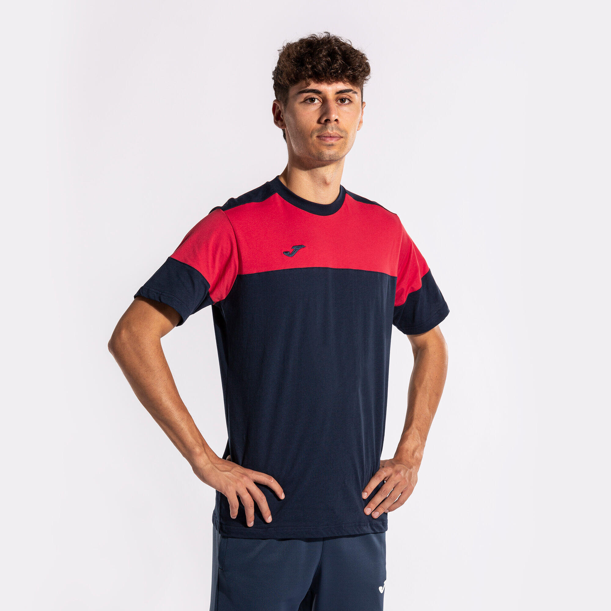 Camiseta Manga Corta Fútbol Hombre Joma Crew V Marino 4/7