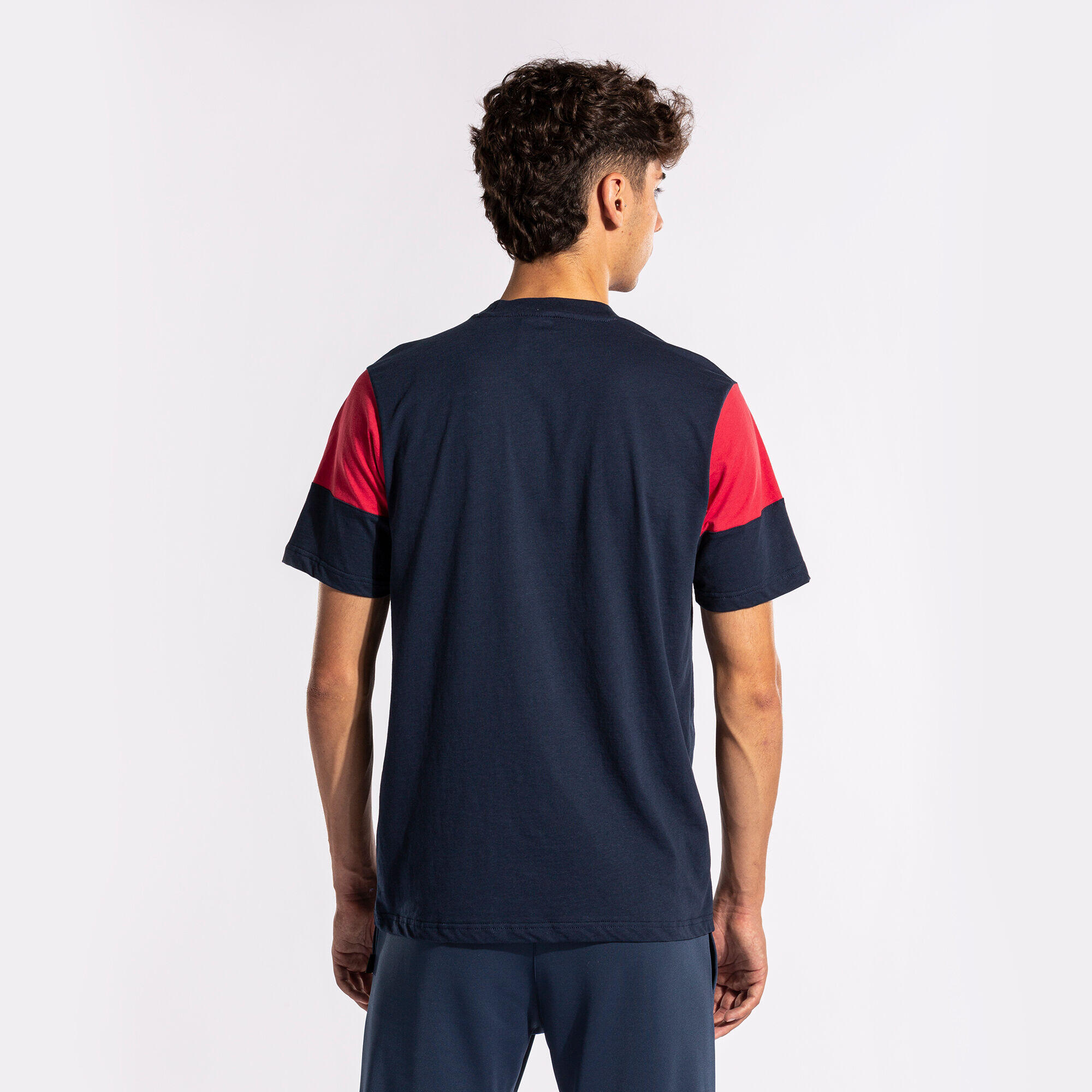 Camiseta Manga Corta Fútbol Hombre Joma Crew V Marino 6/7