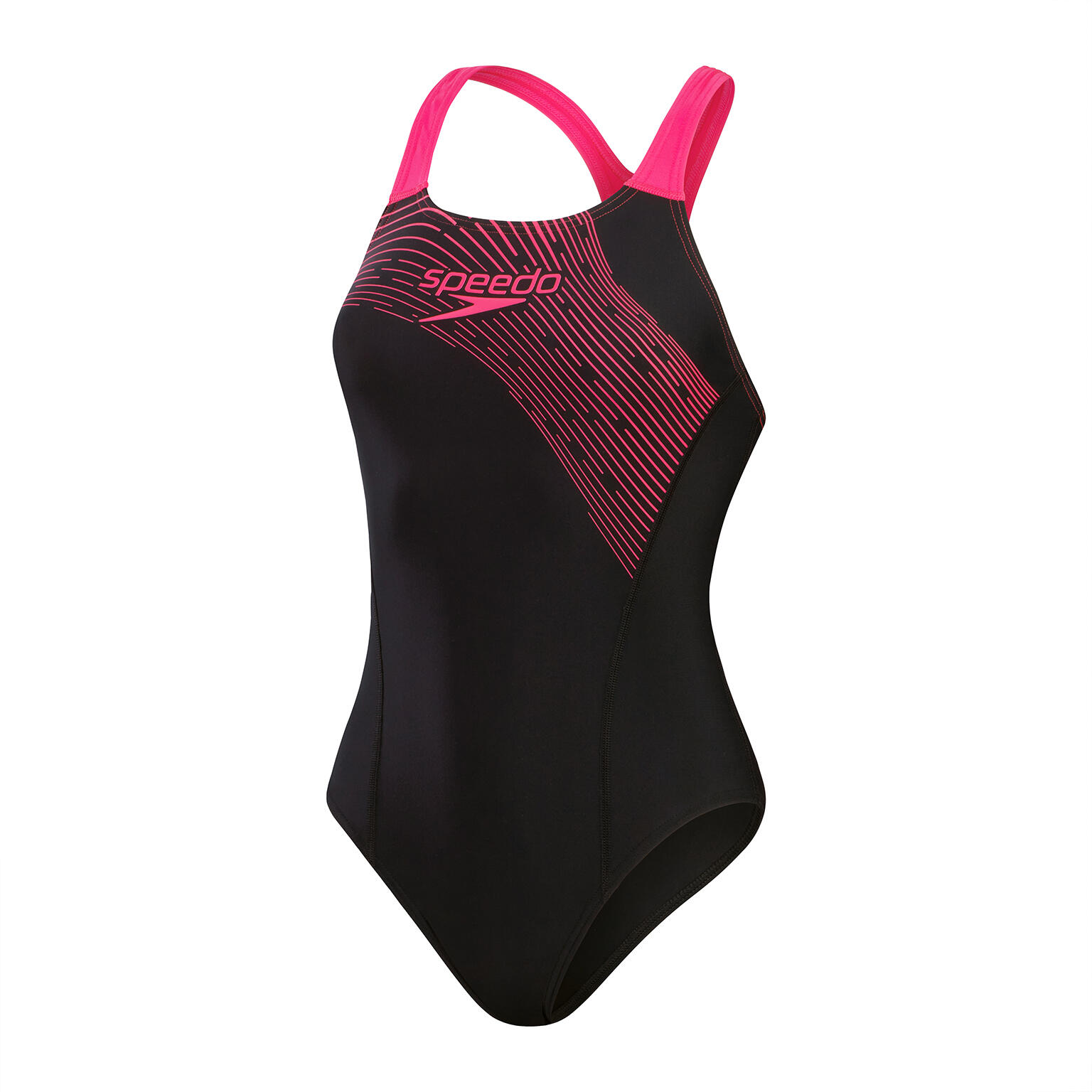 SPEEDO Speedo Medley Logo Medalist Swimsuit - Black/Pink