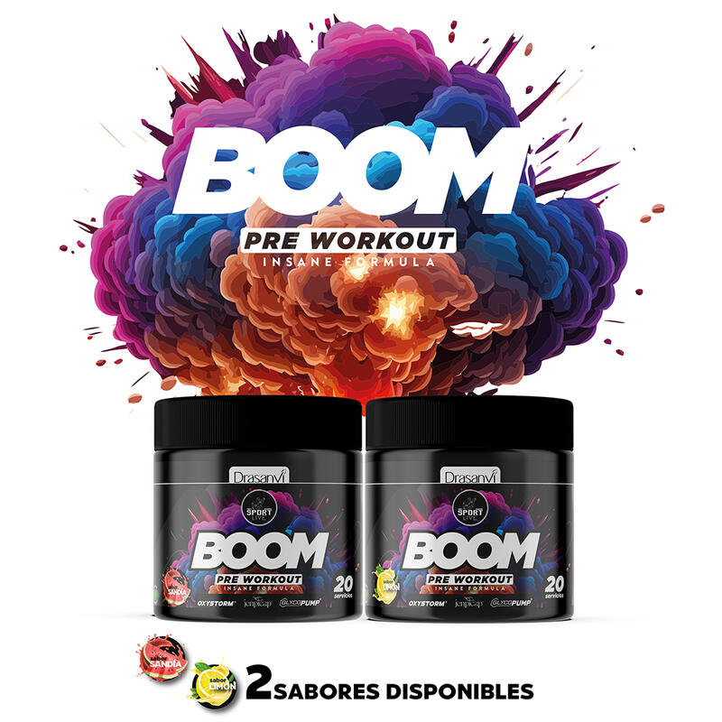 Pre Entreno BOOM Sport Live - Mejora rendimiento deportivo - Sabor Sandía - 300g