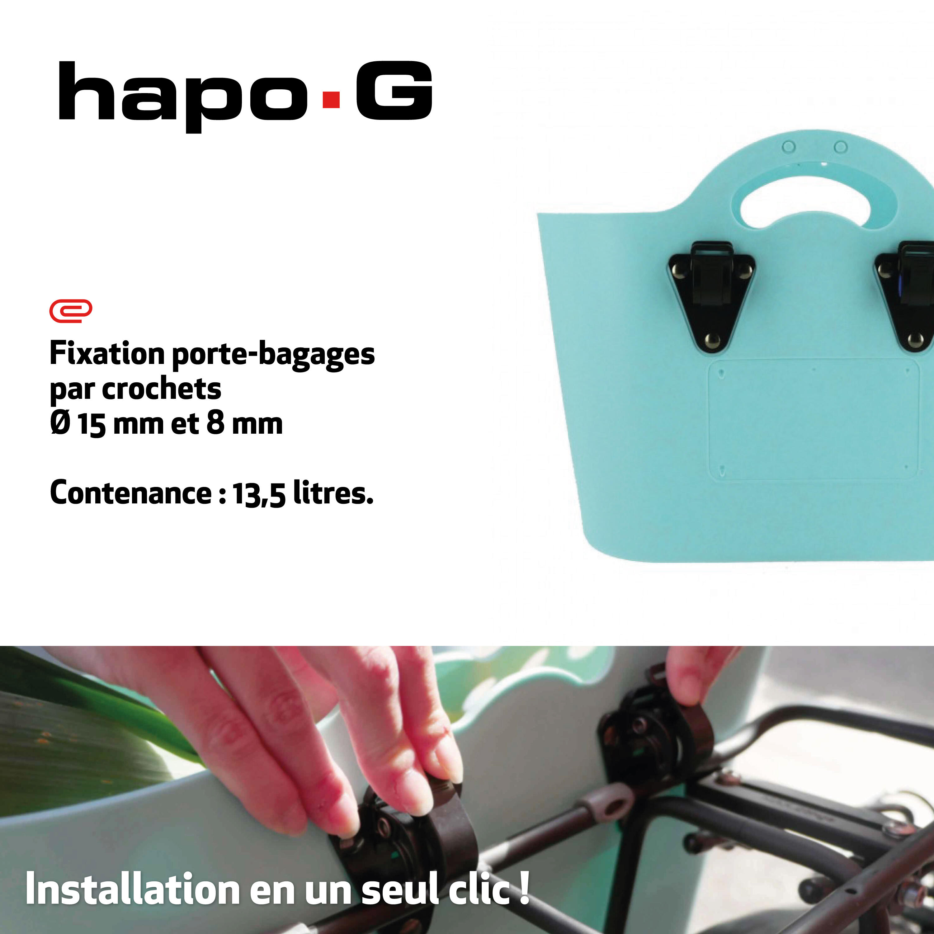 Panier Trendy One Hapo-G fixation porte-bagages 3/6