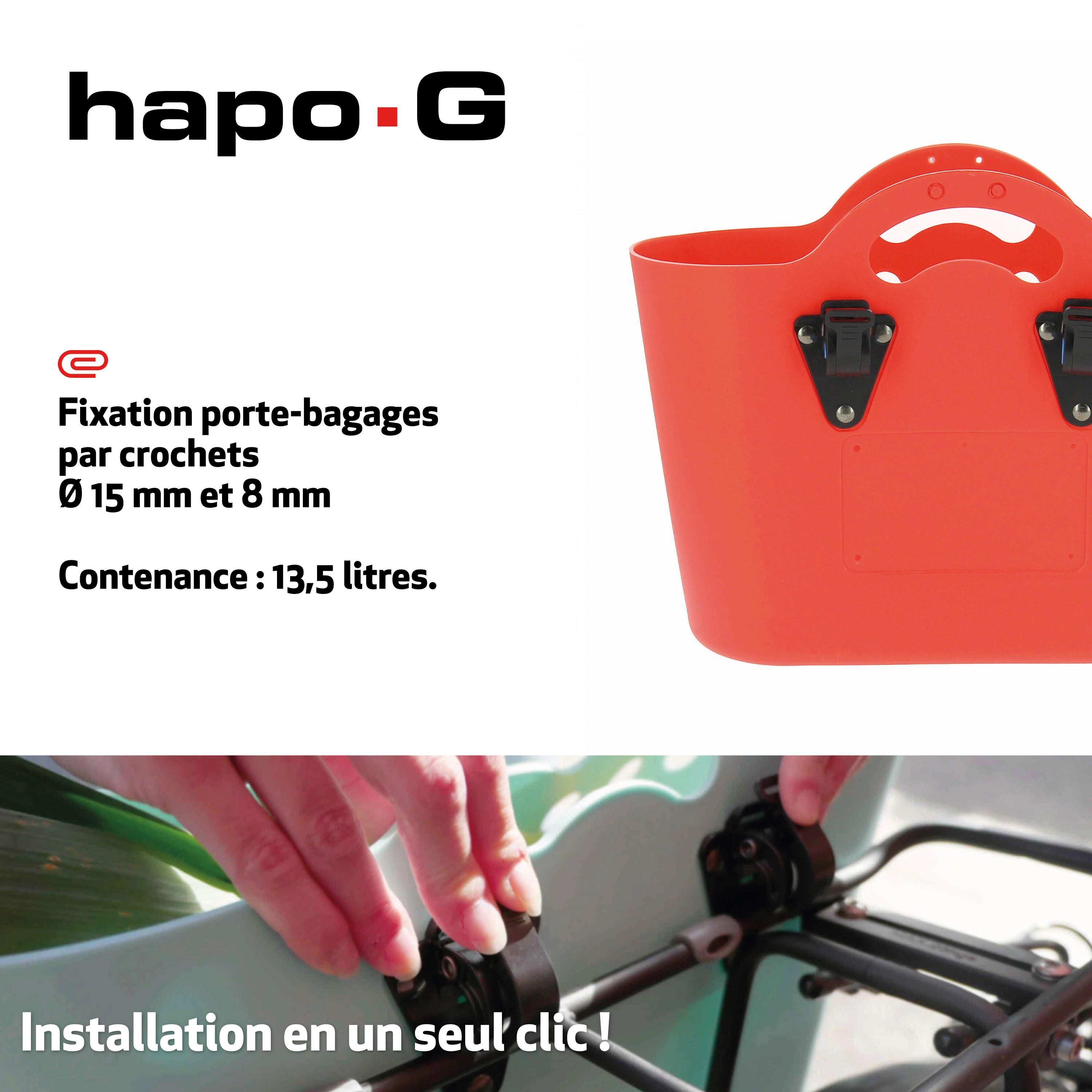 Panier Trendy One Hapo-G fixation porte-bagages 2/6