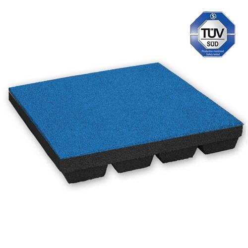 Rubber Tegel 30mm Blauw - 50x50cm - pen- gat verbinding