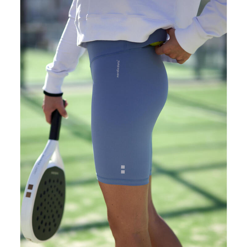 Smart Legging Short de Tennis/Padel avec Poche à Balle Femme - Gris Pierre