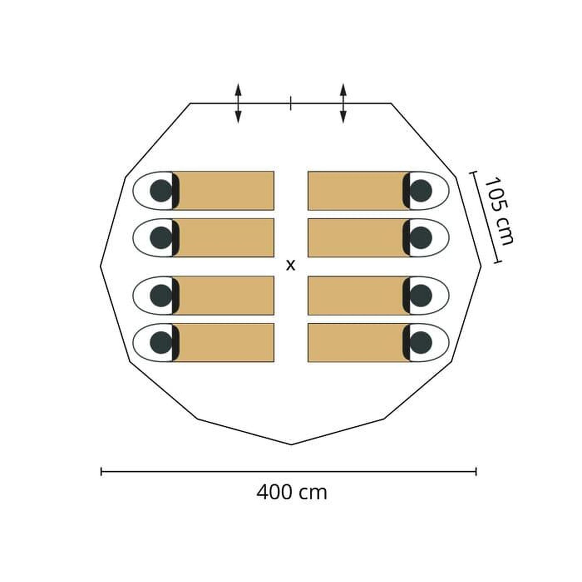 Tente de camping - Tipi Kuopio 400 Protect - 8 pers - Diamètre 4m - Sol cousu
