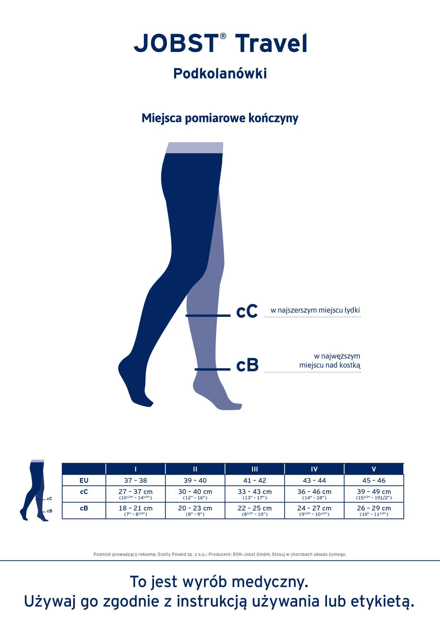 Skarpety kompresyjne dla dorosłych Jobst Travel CCL1 15-20mmHg Podkolanówki 4/7