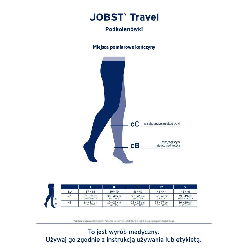 Skarpety kompresyjne dla dorosłych Jobst Travel CCL1 15-20mmHg Podkolanówki