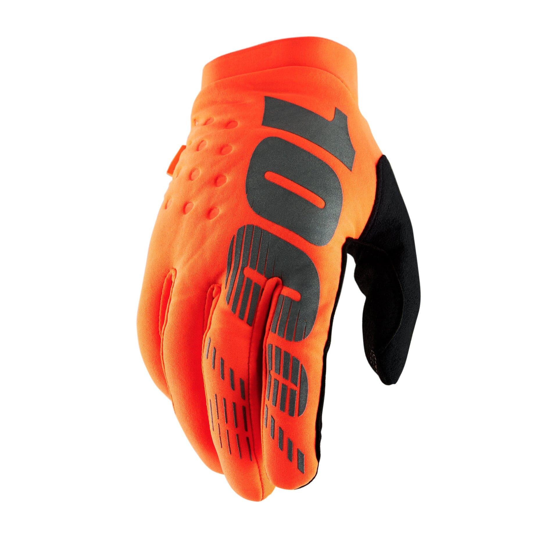 100 Percent BRISKER Youth Gloves Fluo Orange/Black