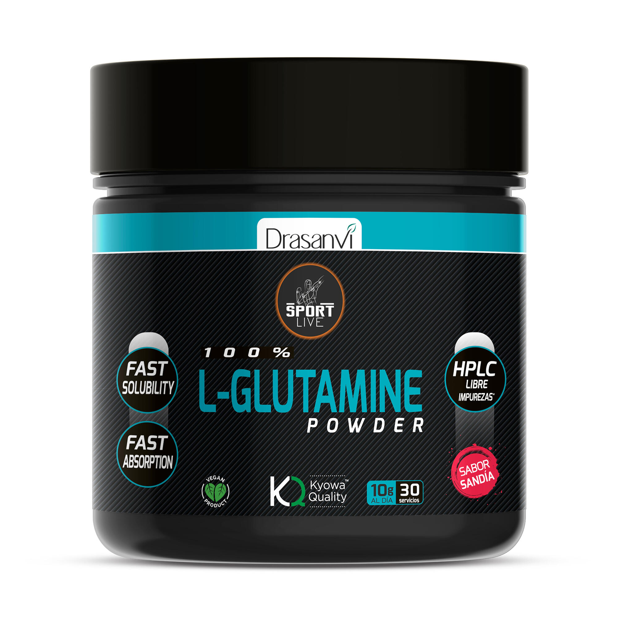 DRASANVI L-Glutamina Kyowa Quality Sport Live - Sabor Melancia - 300Gr - DRASANVI