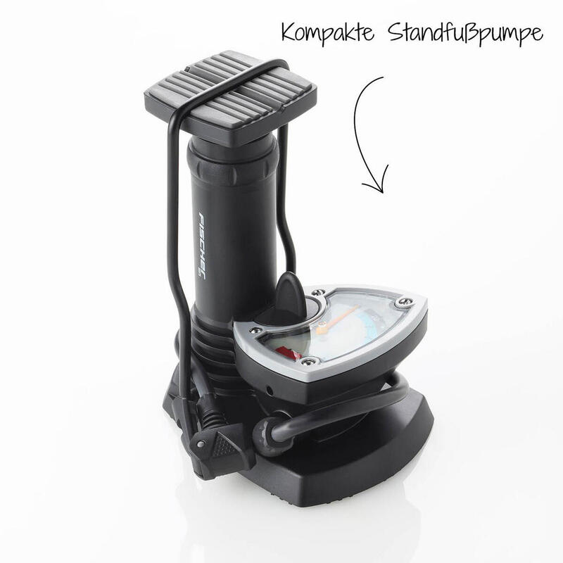 Pompă de podea cu manometru, inclusiv adaptoare, 7 bari, Fischer