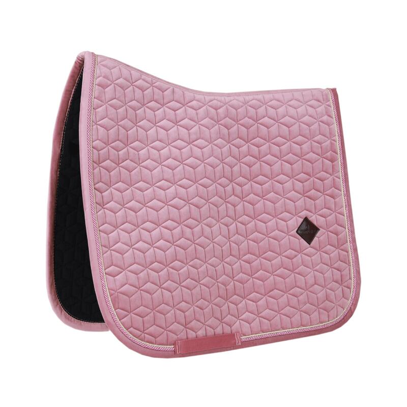 Tapis de selle dressage velours vieux rose cob