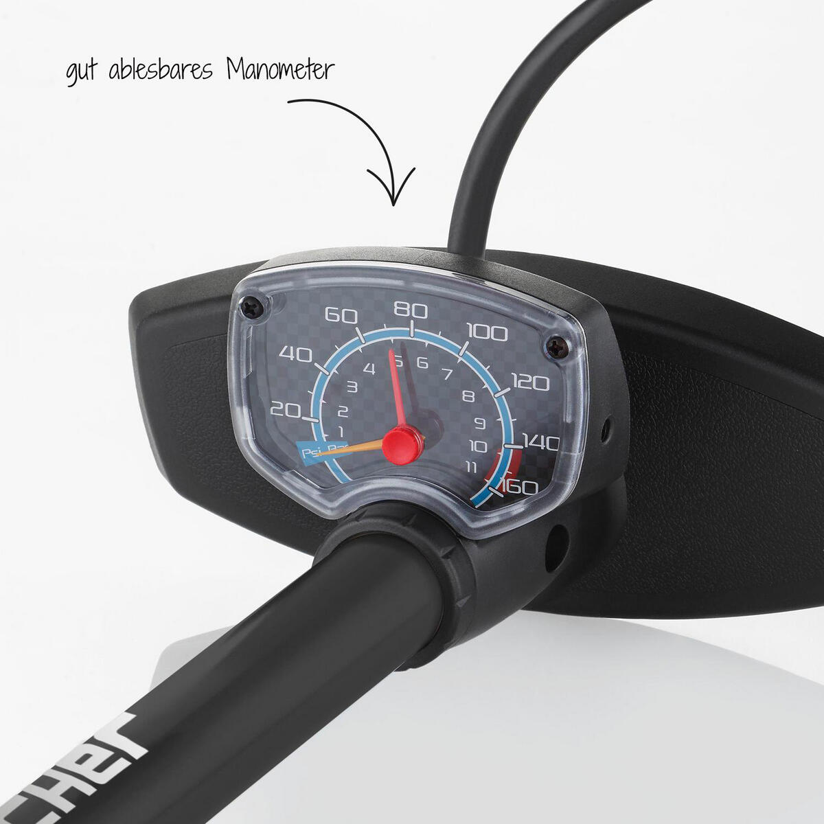 FISCHER Standpumpe Duokopf mit Manometer 4/6