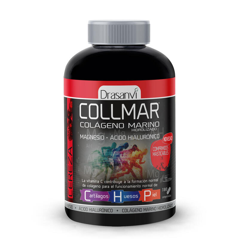 Collmar - Colágeno Marino Hidrolizado - 180Comprimido Masticable - Sabor Cereza