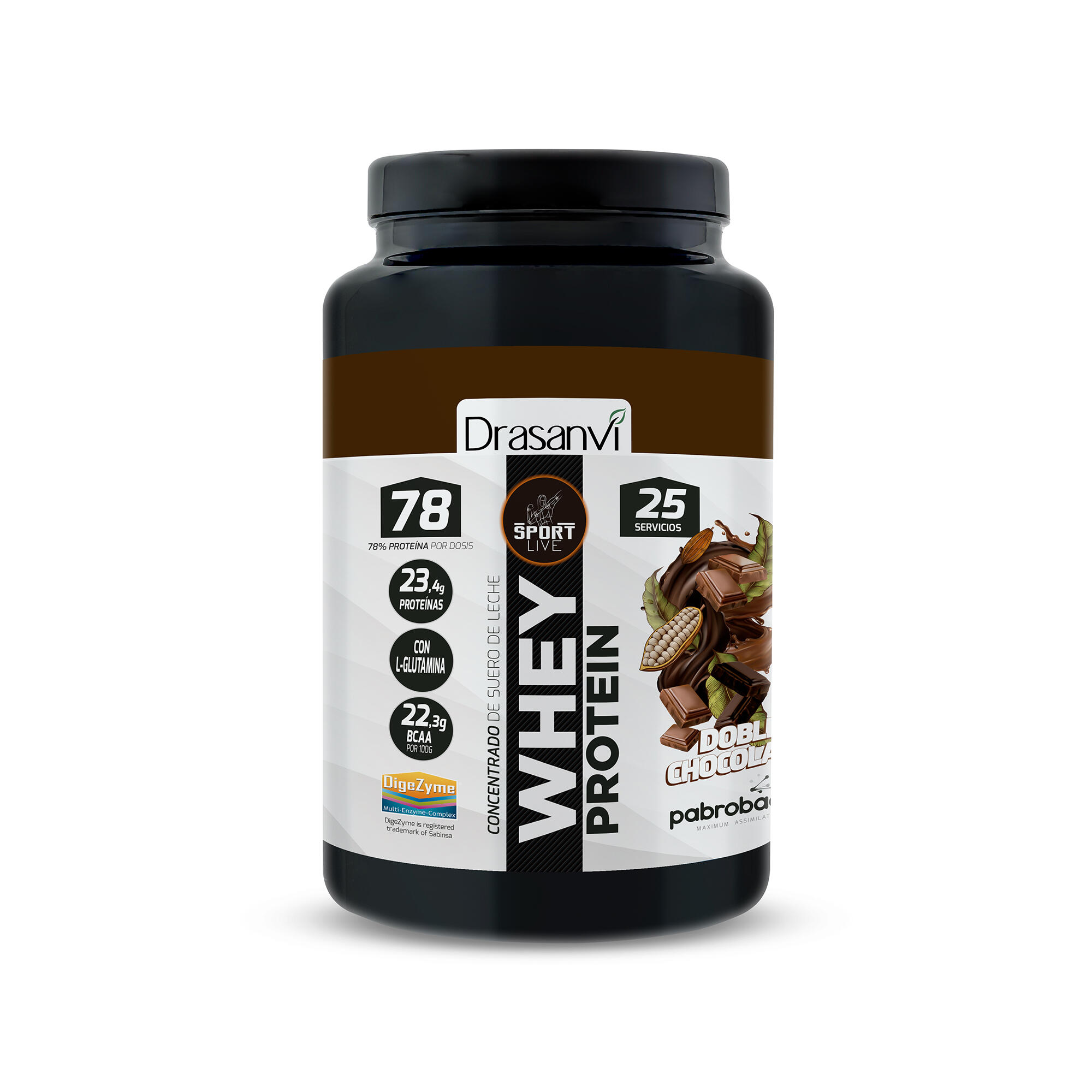 DRASANVI Whey Protein Concentrada Sport Live - Duplo Chocolate - 750Gr - DRASANVI