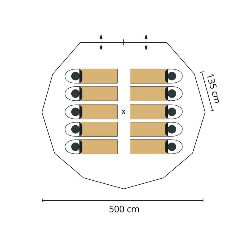 Tente de camping - Tipi 500 - 10 personnes - matériau de tente Oxford recyclé