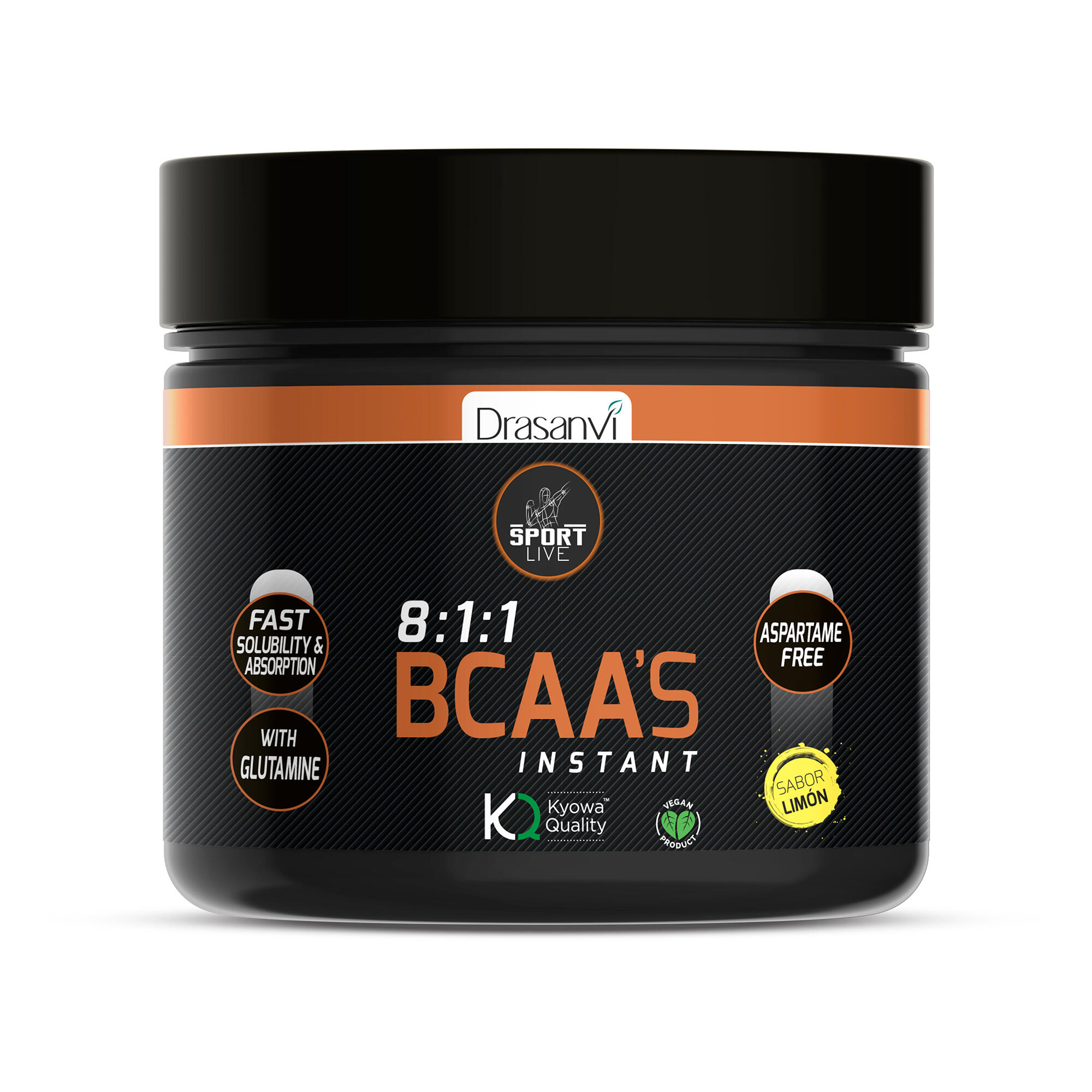 DRASANVI BCAAS + Glutamina Kyowa Quality Sport Live - Sabor Limão - 275Gr - DRASANVI