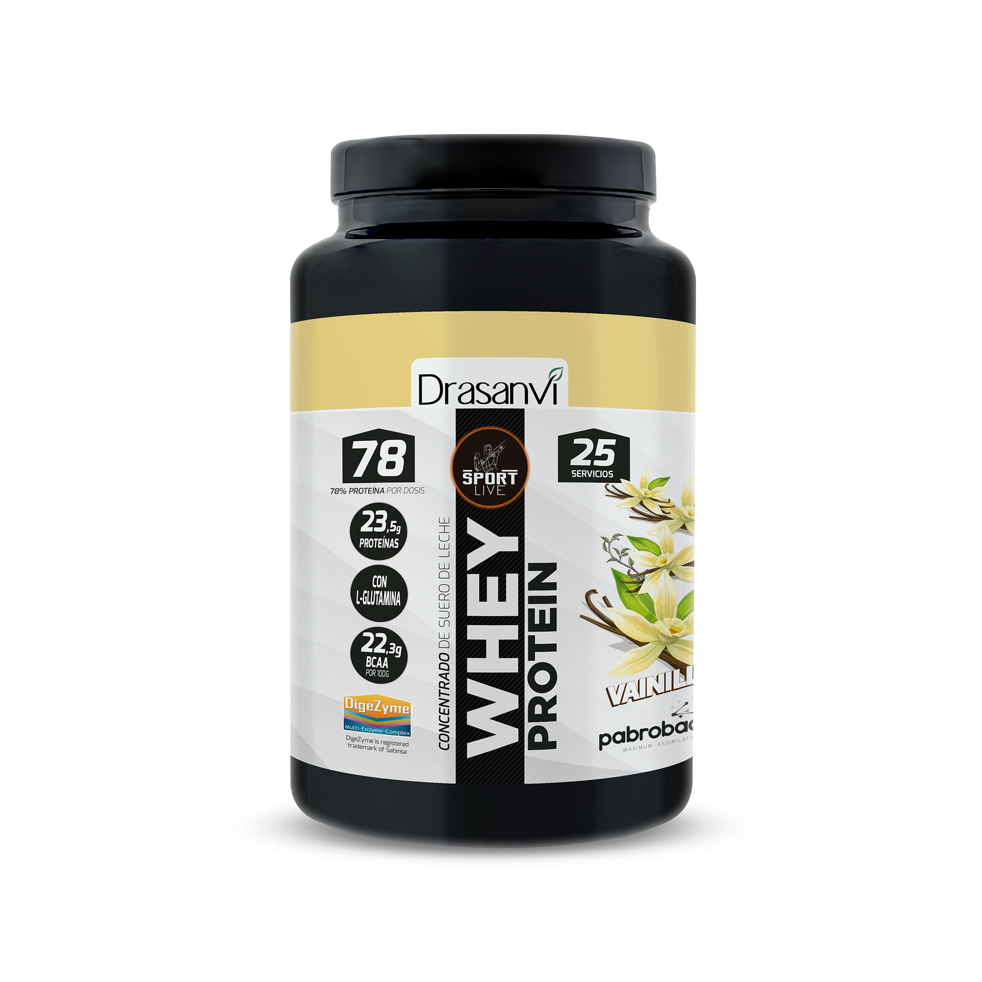 DRASANVI Whey Protein Concentrada Sport Live - Baunilha - 750Gr - DRASANVI