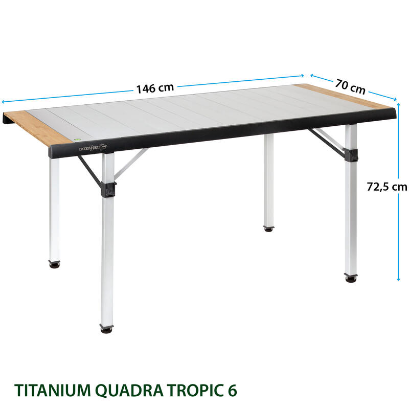 Tavolo pieghevole con ripiano arrotolabile QUADRA TROPIC 6