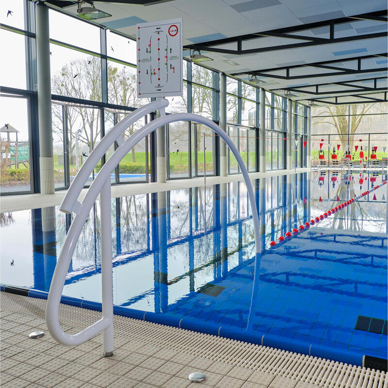 Sport-Thieme Durchschwimmbogen mit Hinweisschild, Ohne Bodenhülse, mit Adapter