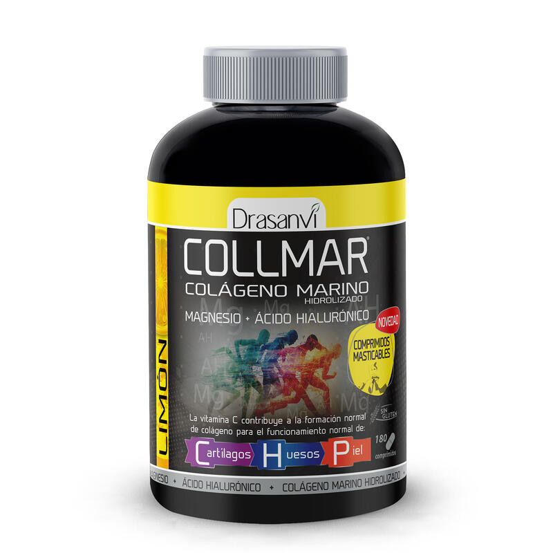 Collmar - Colágeno Marino Hidrolizado - 180Comprimidos Masticables - Sabor Limón