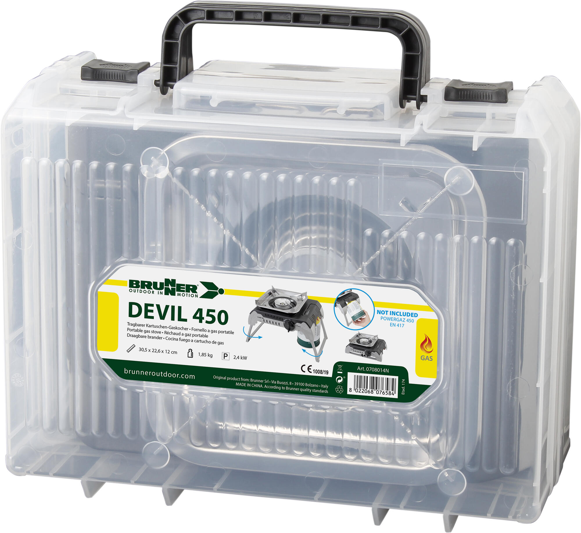 Brunner fornello a gas portátil camping 2,4 kW devil 450 4/6