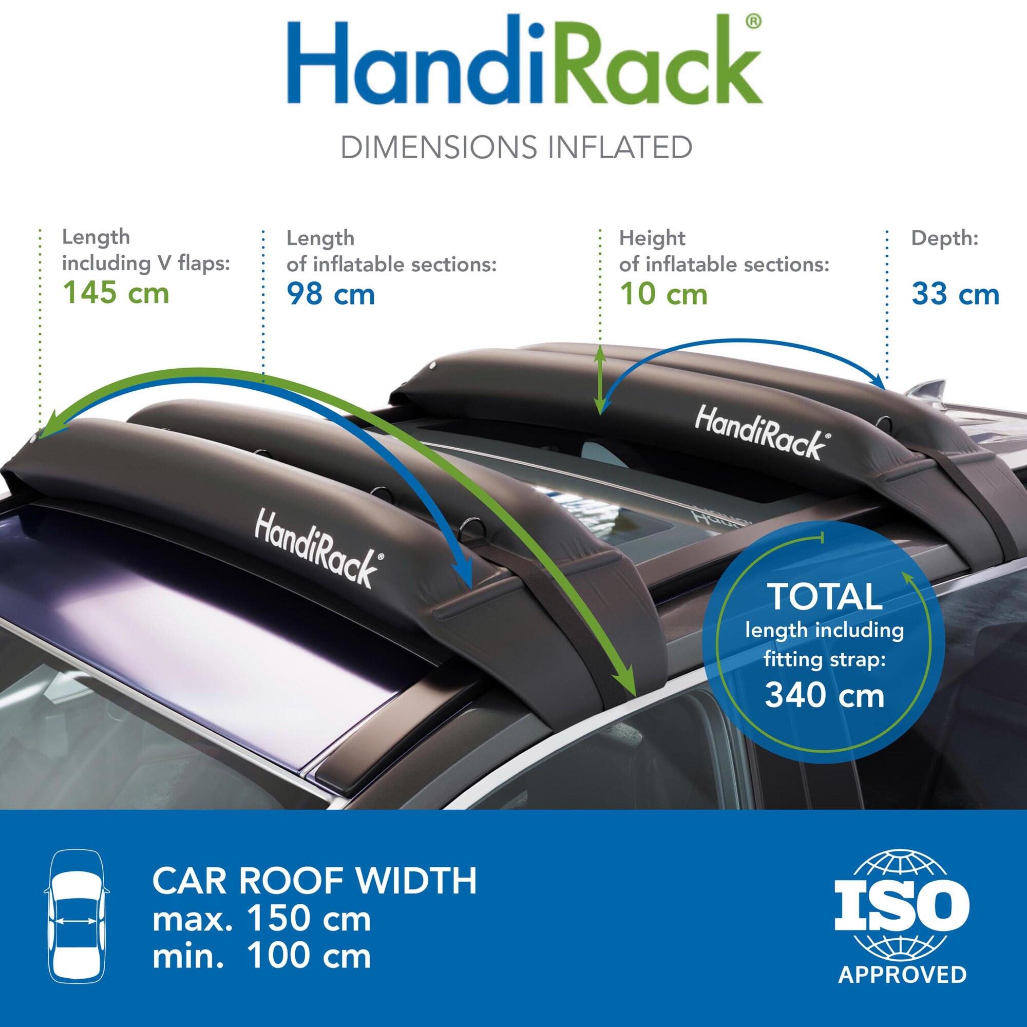 HandiRack Multiuse Universal Inflatable Roof Rack For Kayaks, Canoes & Boards 7/8