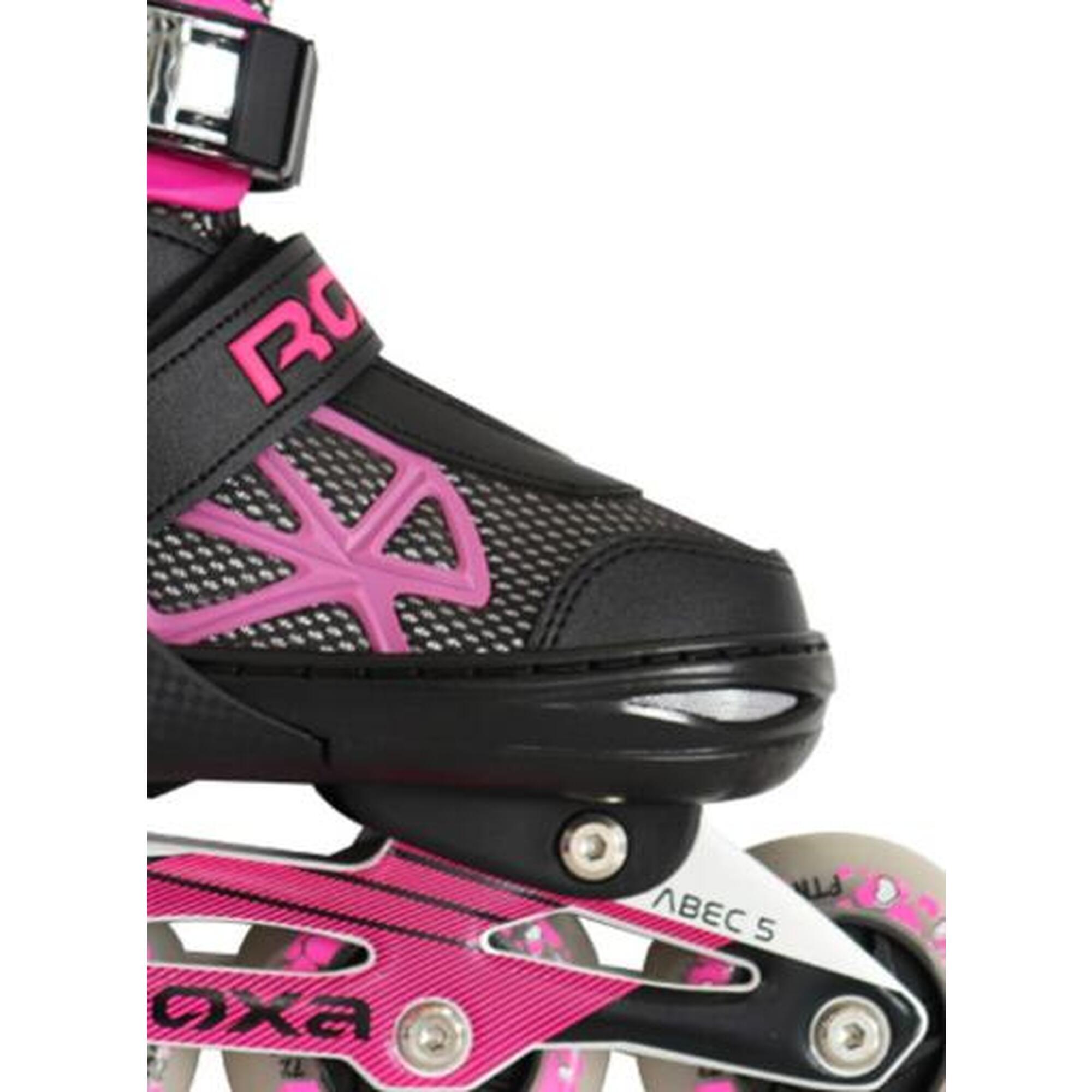 PATINES LÍNEA NIÑOS AJUSTABLE Heart alu Kid negro y rosa