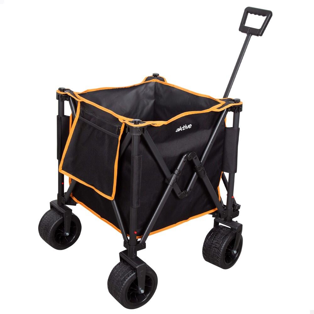Aktive - Aktive Chariot De Plage Pliable Avec Grandes Roues Amovibles À 360 - Chariot De Transport - Noir - Taille Unique - Decathlon