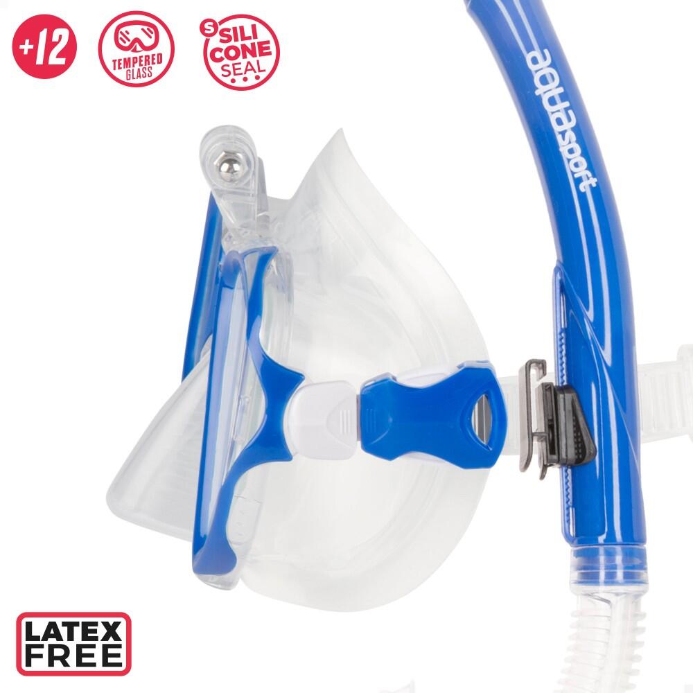 Aqua Sport Set gafas de buceo y tubo adulto c/soporte cámara 3/7