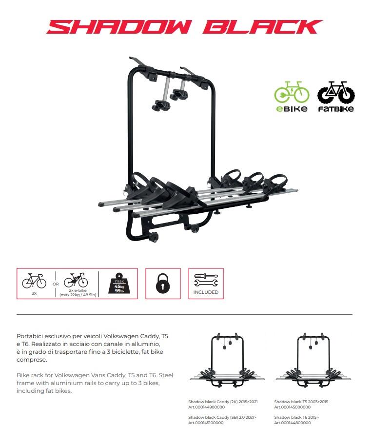 Porta Bici Per Portellone Auto - SHADOW CADDY BLACK 2/5
