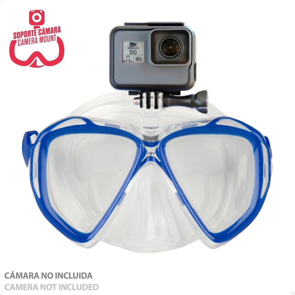 Aqua Sport Set gafas de buceo y tubo adulto c/soporte cámara 4/7
