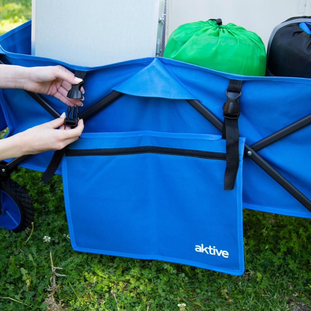 Aktive Chariot de plage pliable bleu avec roues 360 7/7