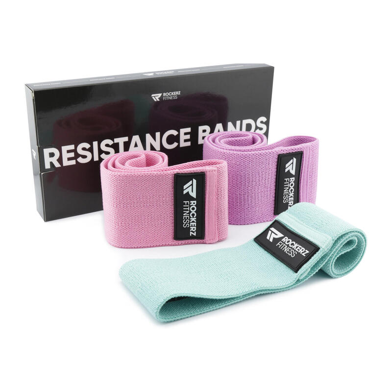 Weerstandsband - Resistance band - Fitness elastiek - 3 Stuks - Pastel