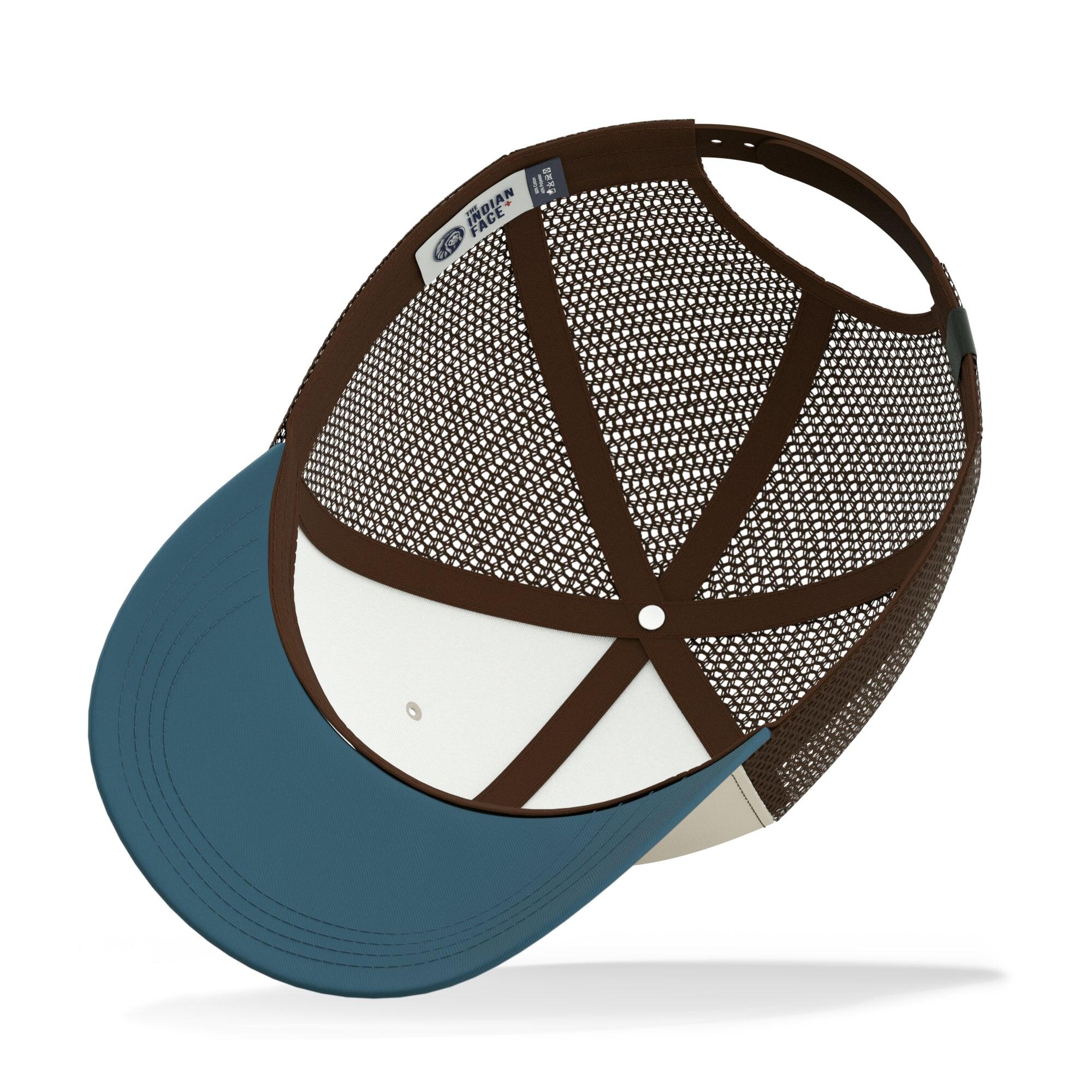 Gorra Born To Be Free The Indian Face trucker ajustable beige azul 4/7