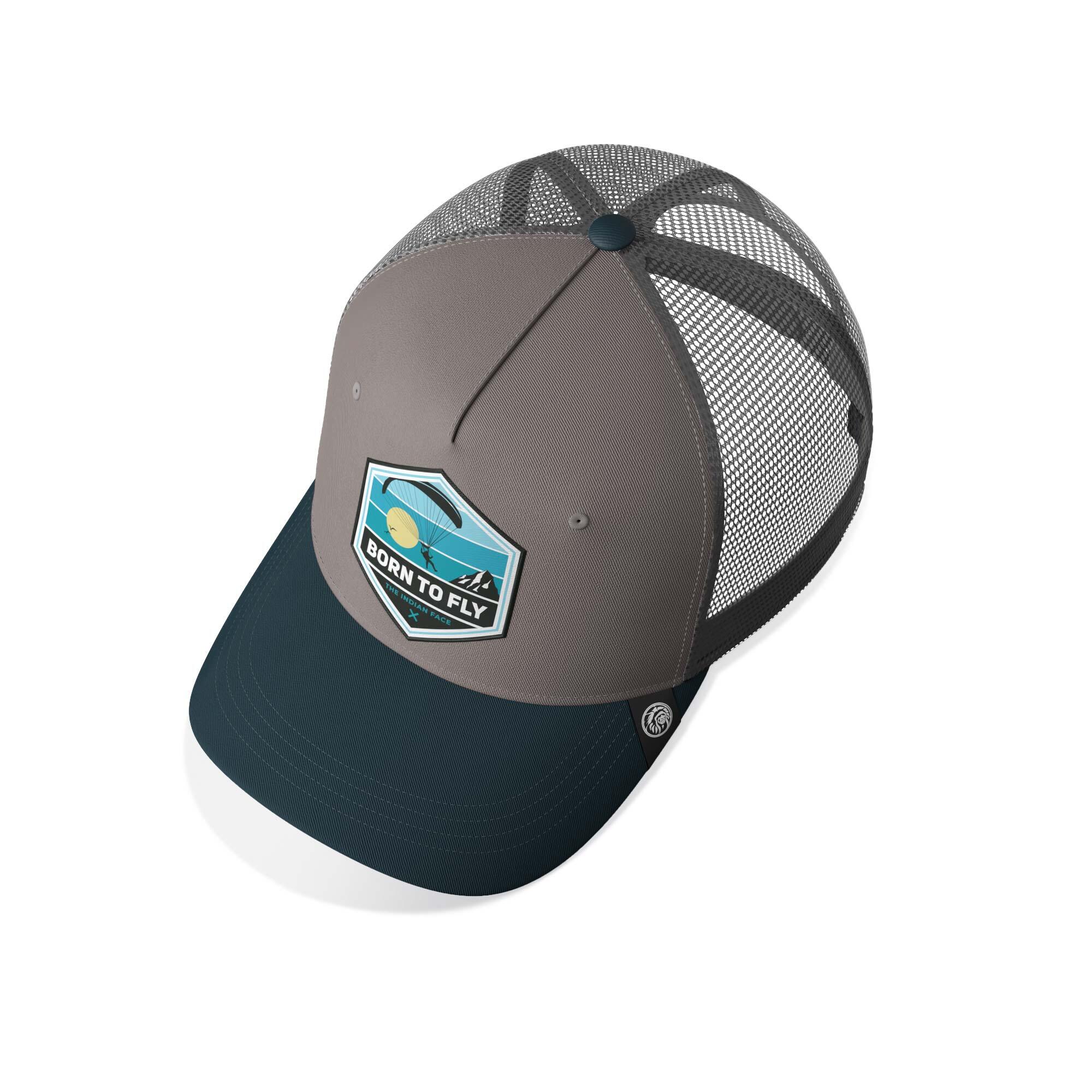 Gorra Trucker Born to Fly Gris The Indian Face para hombre y 3/5