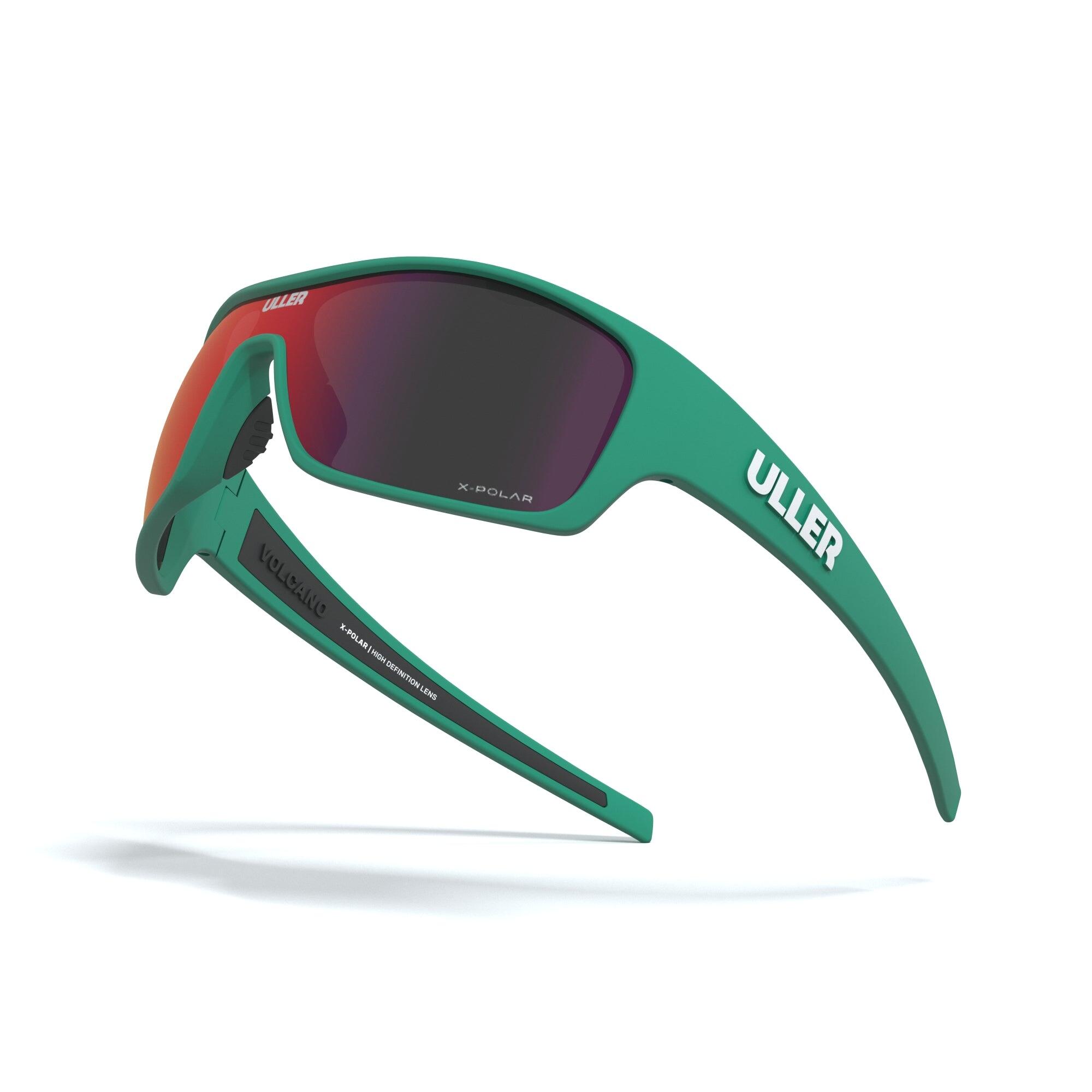Unisex running ciclismo gafas deportivas UV400 Vulcano Uller Verde / Rojo 5/5