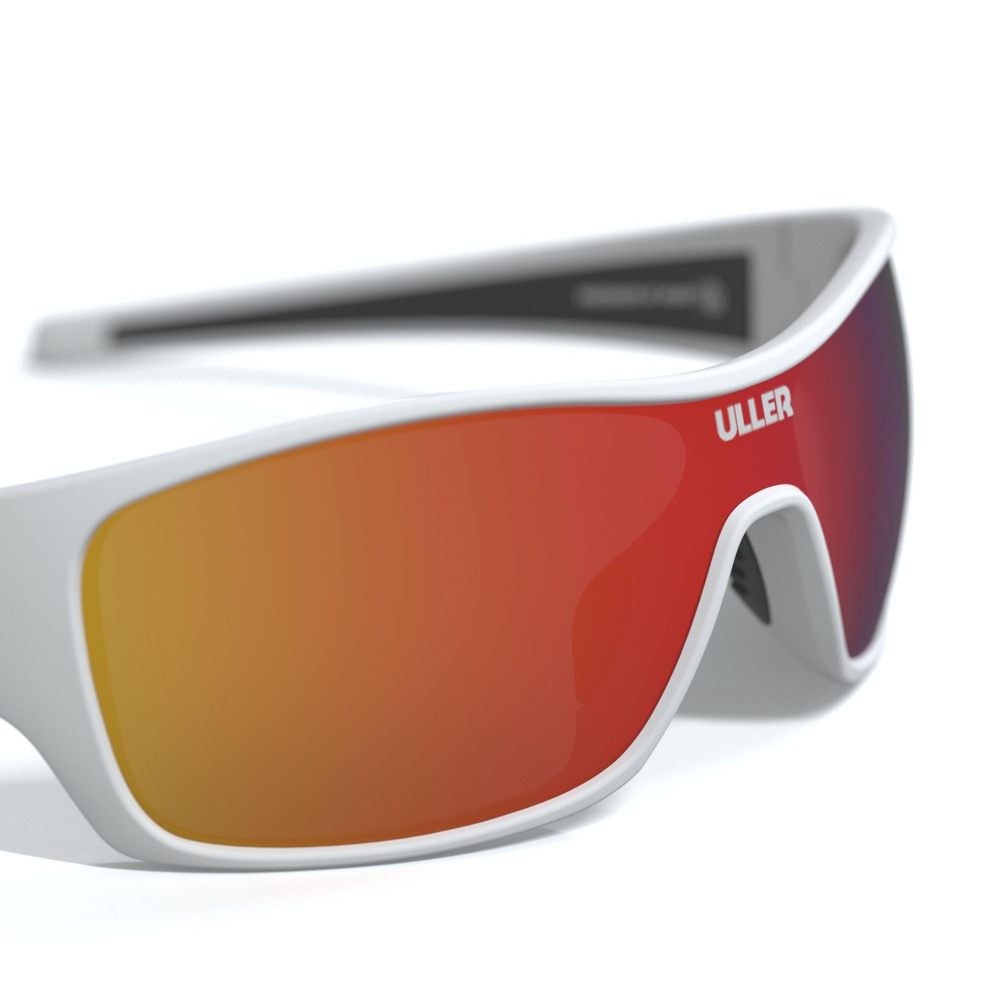 Unisex running ciclismo gafas deportivas UV400 Vulcano Uller Blanco / Rojo 3/5